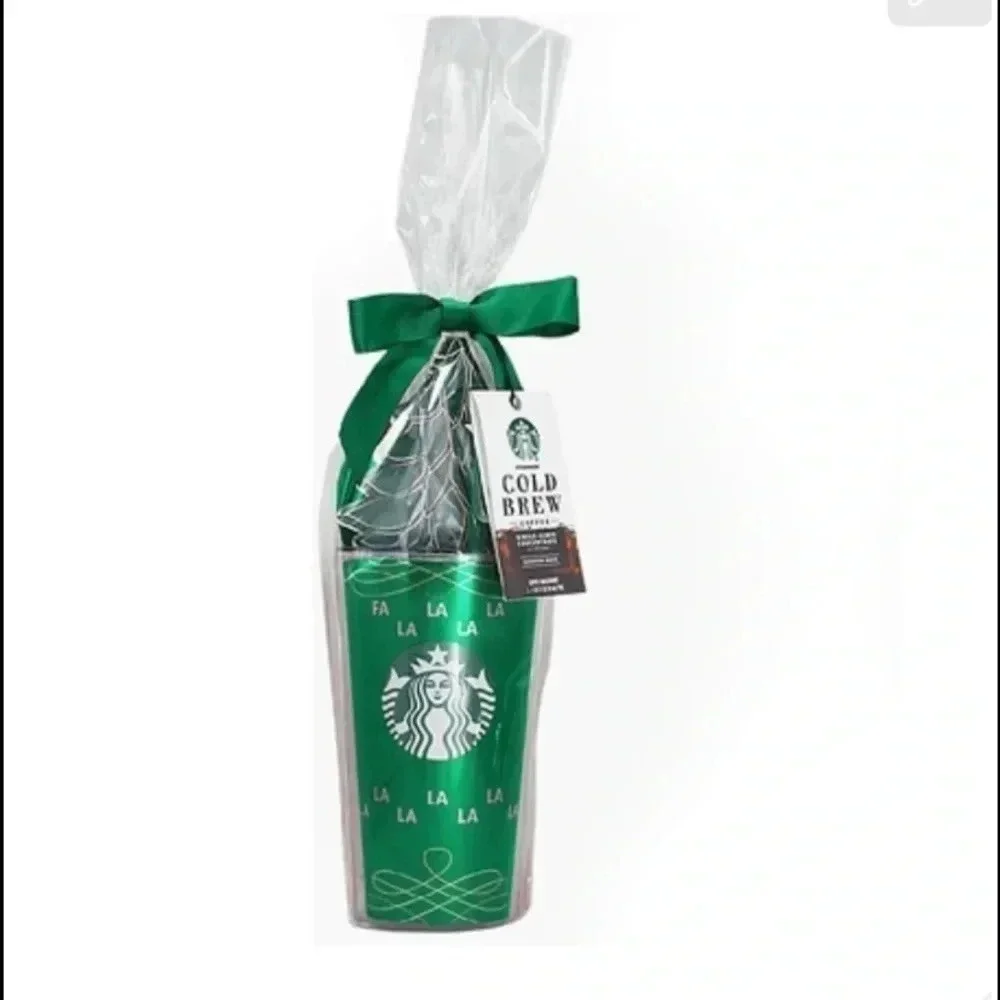 Starbucks 16 oz Tumbler Cup With Straw Green New